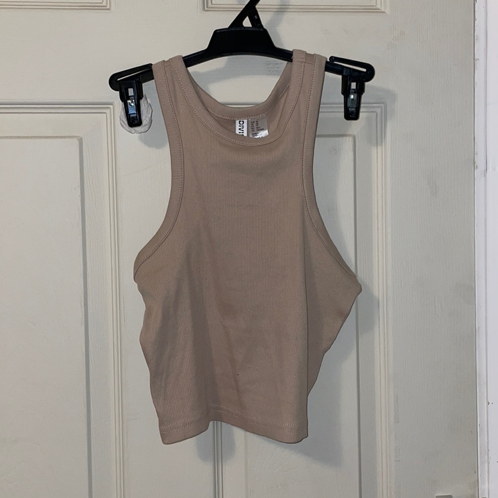 DIVIDED beige halter tank top